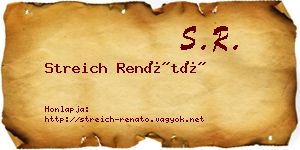 Streich Renátó névjegykártya